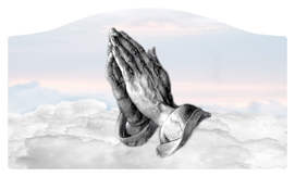DASHELL-103-WT Praying Hands Clouds White